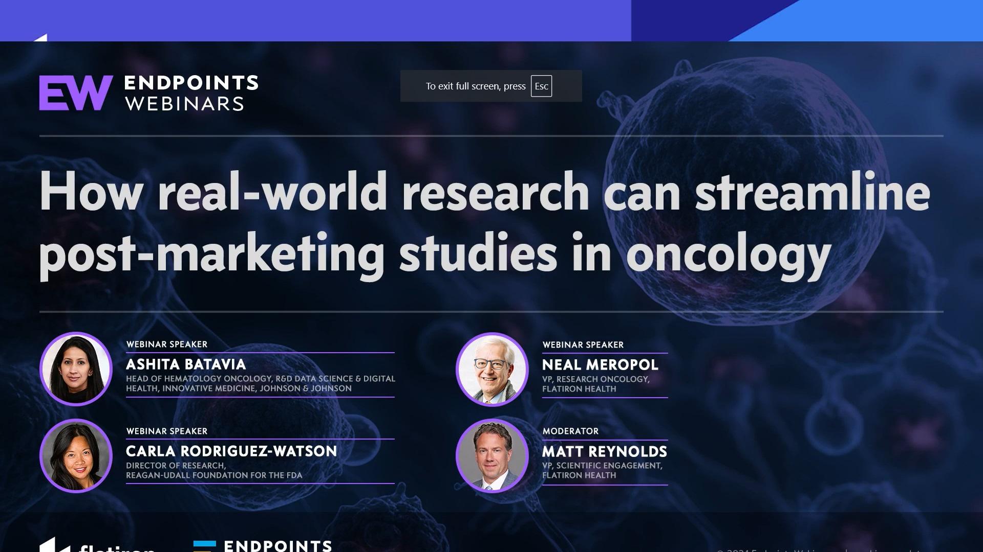 How real-world research can streamline post-marketing studies in oncology (01:00:40)
