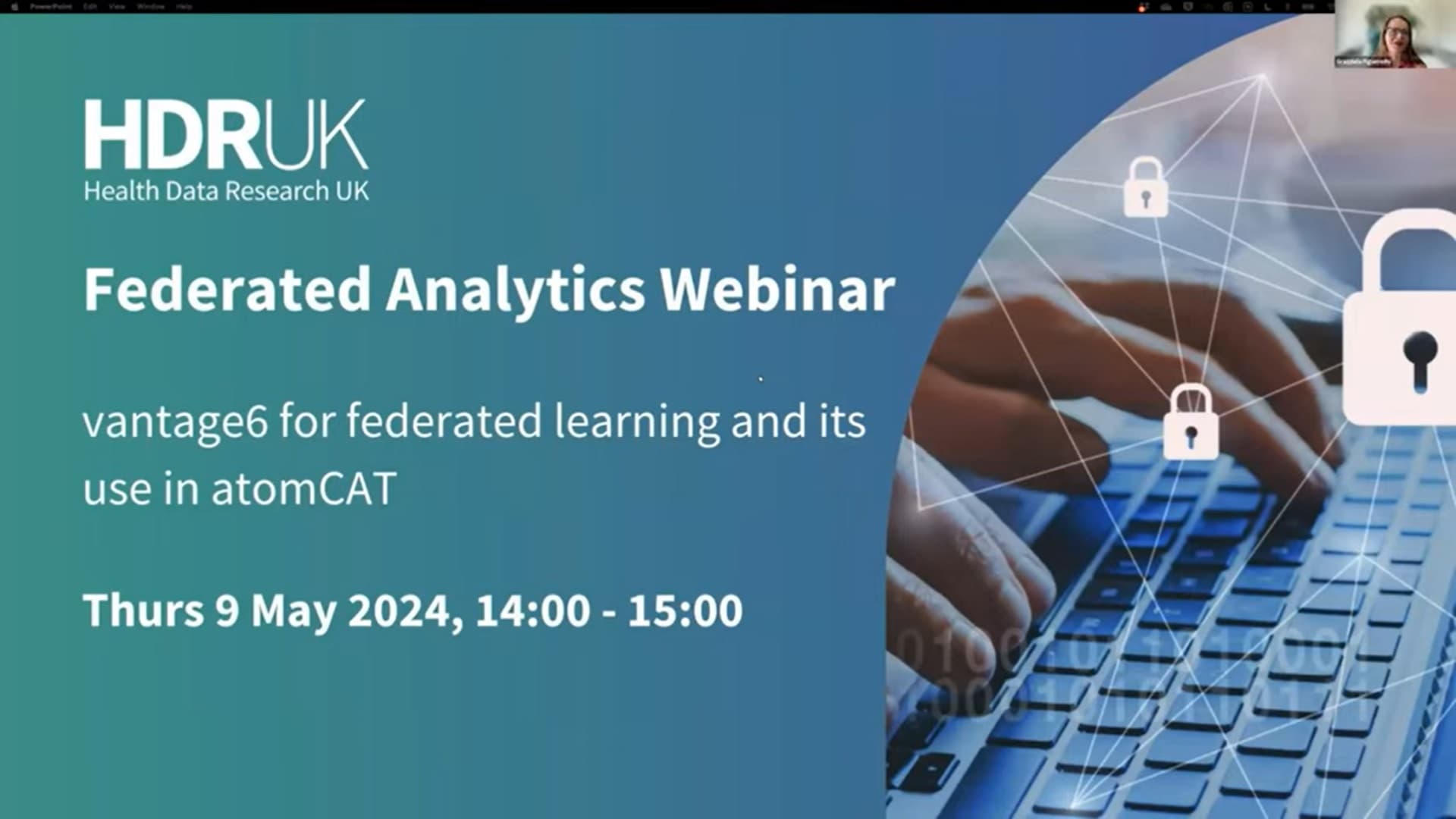 HDR UK Federated Analytics Webinar Series (May 2024) Vantage6 for federated learning and its use in atomCAT (58:11)